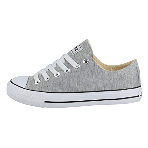 Elara Zapatos de Deporte Unisex Low Top Textil Chunkyrayan Gris 01-A-36-Grau Elara Zapatos de Deporte Unisex Low Top Textil Chunkyrayan Gris 01-A-36-Grau