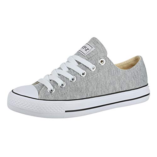 Elara Zapatos de Deporte Unisex Low Top Textil Chunkyrayan Gris 01-A-36-Grau