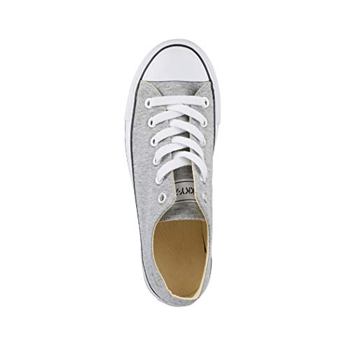 Elara Zapatos de Deporte Unisex Low Top Textil Chunkyrayan Gris 01-A-36-Grau