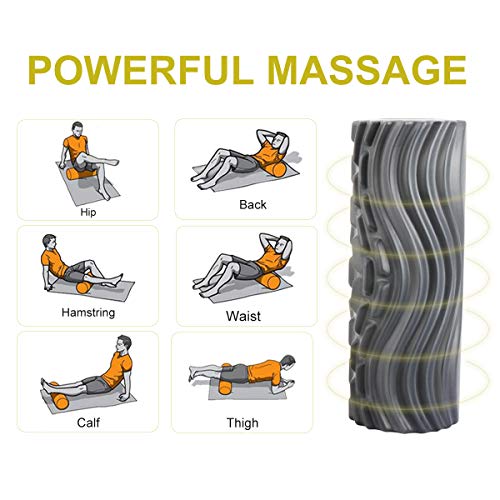 Eléctrico Rodillo de Espuma, Ejercicios Musculares Eléctrico Foam Roller Masaje Muscular, 5 Velocidad Rodillo de Espuma para Terapia de Masaje Equilibrio Tejido Profundo Liberación Miofascial Fitness