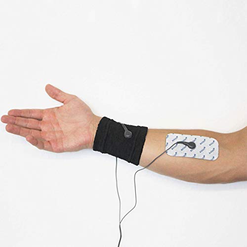 Electrodos muñeca para VITALCONTROL - 2 muñequeras + 4 electrodos - para electroestimuladores conexión de botón 3,5mm - almohadillas calidad axion Electrodos muñeca para VITALCONTROL - 2 muñequeras + 4 electrodos - para electroestimuladores conexión de botón 3,5mm - almohadillas calidad axion