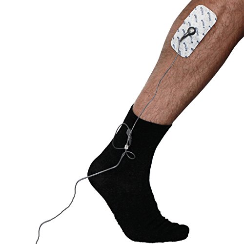 Electrodos pies para VITALCONTROL - 2 Calcetines (40-44) + 4 electrodos - para electroestimuladores conexión de botón 3,5mm - almohadillas calidad axion