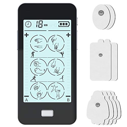 Electroestimulador Digital 24 Modos, 2 Canales, 8 Electrodos con Pantalla Táctil para Alivio del Dolor y Relajación Muscular Electroestimulador Digital 24 Modos, 2 Canales, 8 Electrodos con Pantalla Táctil para Alivio del Dolor y Relajación Muscular