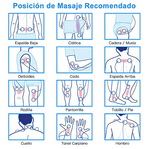 Electroestimulador Digital Masaje 24 Modos, 2 Canales, 8 Electrodos con LCD Pantalla Táctil para Alivio del Dolor y Relajación Muscular