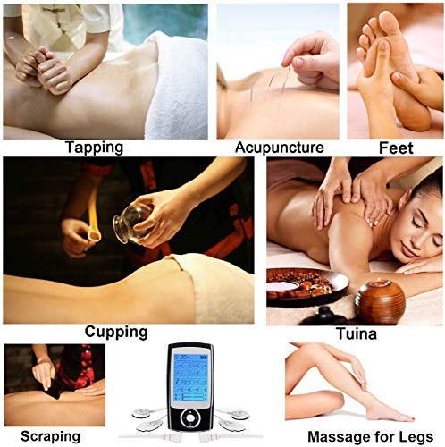 Electroestimulador Digital Masaje EMS TENS Portatil, 16 Modos 8 Pads 2 Canales Estimulador Muscular Recargable Masajeador Electro para Alivio del Dolor de Cervical/Piernas/Abdominal/Espalda/Cuello Electroestimulador Digital Masaje EMS TENS Portatil, 16 Modos 8 Pads 2 Canales Estimulador Muscular Recargable Masajeador Electro para Alivio del Dolor de Cervical/Piernas/Abdominal/Espalda/Cuello