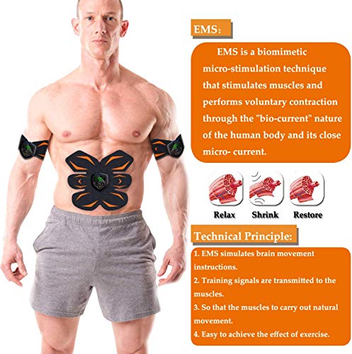 Electroestimulador Muscular, Abdominales Cinturón, Estimulador Muscular Abdominales, Masajeador Eléctrico Cinturón con USB, EMS Ejercitador del Abdomen/Brazo/Piernas/Cintura (Hombre/Mujer) (Negro) Electroestimulador Muscular, Abdominales Cinturón, Estimulador Muscular Abdominales, Masajeador Eléctrico Cinturón con USB, EMS Ejercitador del Abdomen/Brazo/Piernas/Cintura (Hombre/Mujer) (Negro)
