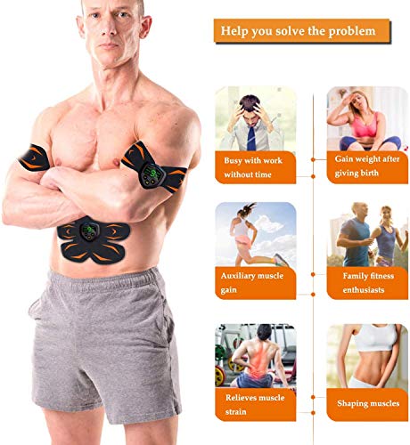 Electroestimulador Muscular, Abdominales Cinturón, Estimulador Muscular Abdominales, Masajeador Eléctrico Cinturón con USB, EMS Ejercitador del Abdomen/Brazo/Piernas/Cintura (Hombre/Mujer) (Negro) Electroestimulador Muscular, Abdominales Cinturón, Estimulador Muscular Abdominales, Masajeador Eléctrico Cinturón con USB, EMS Ejercitador del Abdomen/Brazo/Piernas/Cintura (Hombre/Mujer) (Negro)