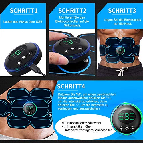 Electroestimulador Muscular Abdominales Cinturón,Masajeador Eléctrico Cinturón con USB,EMS Ejercitador del Cuerpo de los Músculos de Brazos y piernas para Hombre Mujer Electroestimulador Muscular Abdominales Cinturón,Masajeador Eléctrico Cinturón con USB,EMS Ejercitador del Cuerpo de los Músculos de Brazos y piernas para Hombre Mujer