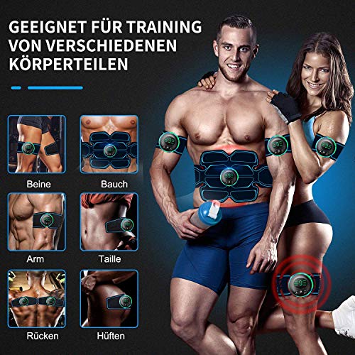 Electroestimulador Muscular Abdominales Cinturón,Masajeador Eléctrico Cinturón con USB,EMS Ejercitador del Cuerpo de los Músculos de Brazos y piernas para Hombre Mujer Electroestimulador Muscular Abdominales Cinturón,Masajeador Eléctrico Cinturón con USB,EMS Ejercitador del Cuerpo de los Músculos de Brazos y piernas para Hombre Mujer