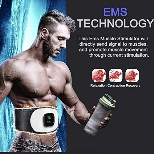Electroestimulador Muscular Abdominales,Estimulador Mmuscular con USB,6 Modos,18 Niveles Diferentes Electroestimulador Muscular Recargable