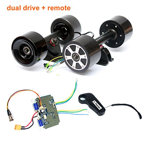 Electronic Longboard Hub Motor Kit Skateboard Brushless Motor Wheel With Truck Electric Board Dual Motor Drive Remote Controller (Dual drive remote)