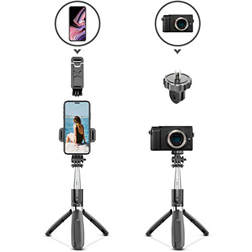 ELEGIANT Palo Selfie Trípode Bluetooth, 4 en 1 Selfie Stick Móvil con Control Remoto, Deportivo Extensible para Viaje, Monopié con Obturador Rotación 360° para Cámara Deportiva, Celular Android iOS ELEGIANT Palo Selfie Trípode Bluetooth, 4 en 1 Selfie Stick Móvil con Control Remoto, Deportivo Extensible para Viaje, Monopié con Obturador Rotación 360° para Cámara Deportiva, Celular Android iOS