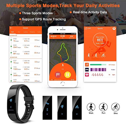 ELEGIANT Pulsera de Actividad Inteligente Reloj Deportivo IP67 para Hombre Mujer con GPS Monitor de Sueño Podómetro Contador Notificación Whatsapps Facebook Llamadas iPhone Huawei Xiaomi Android …