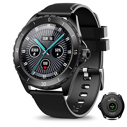 ELEGIANT SmartWatch, Reloj Inteligente IP68 con Pantalla Táctil de 1.3'', Pulsera Actividad Inteligente Hombre para Deporte, Monitor de Actividades, Podómetro, Cronómetros, Compatible con iOS Android