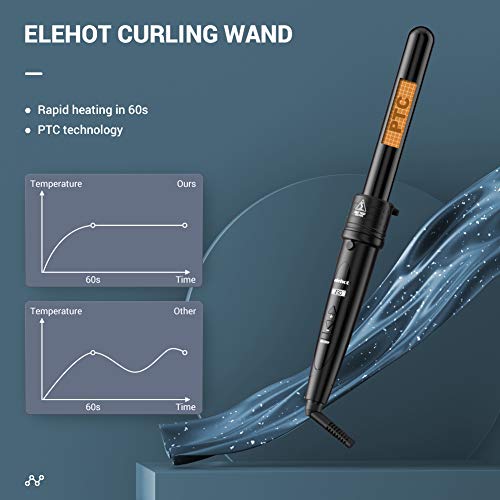 ELEHOT Rizador Pelo Planchas Rizadoras Profesional Pantalla LCD Tenacillas Pelo Ceramica Muitifunción 5 en 1 con Barras Recambiable Rizador de Pelo Temperatura Ajustable Negro… (gris) ELEHOT Rizador Pelo Planchas Rizadoras Profesional Pantalla LCD Tenacillas Pelo Ceramica Muitifunción 5 en 1 con Barras Recambiable Rizador de Pelo Temperatura Ajustable Negro… (gris)