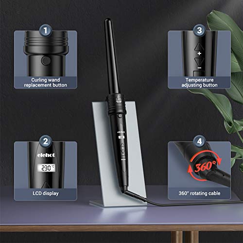 ELEHOT Rizador Pelo Planchas Rizadoras Profesional Pantalla LCD Tenacillas Pelo Ceramica Muitifunción 5 en 1 con Barras Recambiable Rizador de Pelo Temperatura Ajustable Negro… (gris) ELEHOT Rizador Pelo Planchas Rizadoras Profesional Pantalla LCD Tenacillas Pelo Ceramica Muitifunción 5 en 1 con Barras Recambiable Rizador de Pelo Temperatura Ajustable Negro… (gris)
