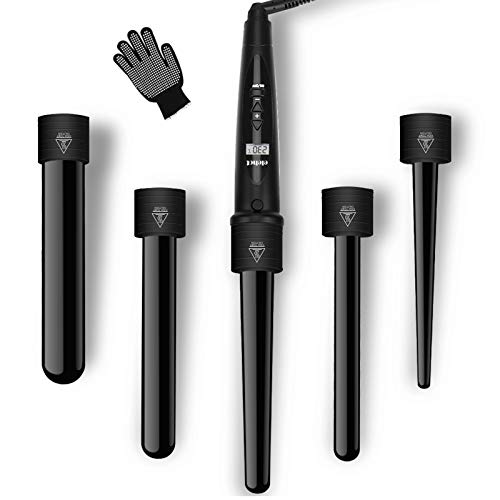 ELEHOT Rizador Pelo Planchas Rizadoras Profesional Pantalla LCD Tenacillas Pelo Ceramica Muitifunción 5 en 1 con Barras Recambiable Rizador de Pelo Temperatura Ajustable Negro… (gris) ELEHOT Rizador Pelo Planchas Rizadoras Profesional Pantalla LCD Tenacillas Pelo Ceramica Muitifunción 5 en 1 con Barras Recambiable Rizador de Pelo Temperatura Ajustable Negro… (gris)
