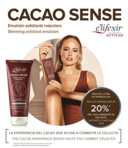 Elifexir Cacao Sense - Exfoliante Corporal, Reductor y Reafirmante, Mejora Luminosidad y Alisamiento, Acción Reductora, Piel Lisa y Aterciopelada, Extracto de Cacao y Café Verde - 200 ml