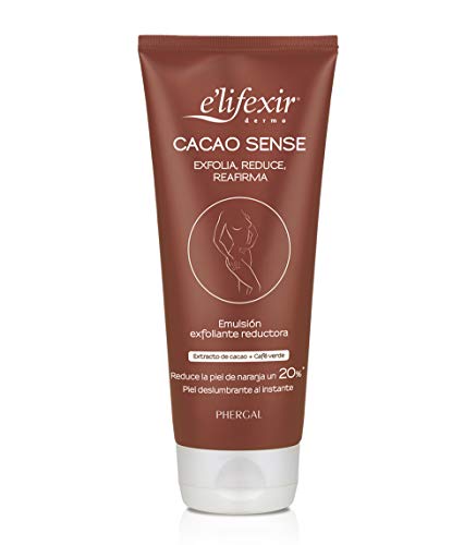 Elifexir Cacao Sense - Exfoliante Corporal, Reductor y Reafirmante, Mejora Luminosidad y Alisamiento, Acción Reductora, Piel Lisa y Aterciopelada, Extracto de Cacao y Café Verde - 200 ml