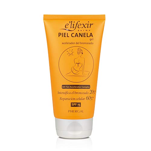 Elifexir Piel Canela - Gel Bronceador |Acelerador del Bronceado | Bronceado Intenso y Duradero | Ilumina tu Piel | Monoï de Tahiti | Creatina y Manteca de Karité| Protector Solar SPF15 - 150 ml Elifexir Piel Canela - Gel Bronceador |Acelerador del Bronceado | Bronceado Intenso y Duradero | Ilumina tu Piel | Monoï de Tahiti | Creatina y Manteca de Karité| Protector Solar SPF15 - 150 ml