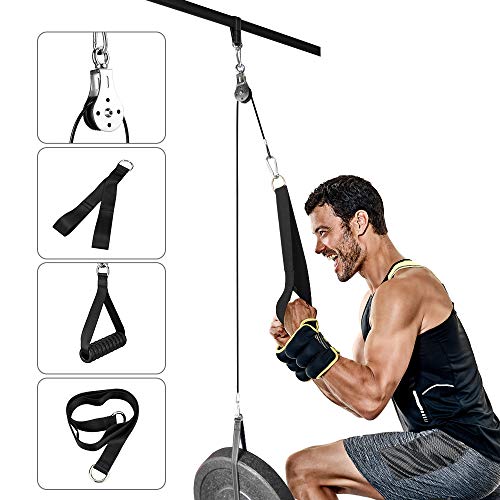 Elikliv DIY Poleas para Entrenamiento de Músculo de Brazos, Accesorio de Entrenamiento para Antebrazos DIY Sistema de Cuerda para Tríceps y Bíceps en Gimnasio y Casa 1,8m