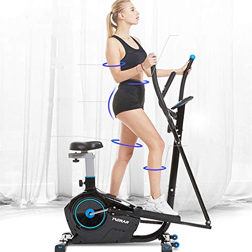 Elíptica de la Bici de Ejercicio Entrenador Elíptico con Monitor LCD Máquina De Entrenamiento De Fitness For Oficina En Casa (Color : Negro, tamaño : 50x92x152cm)