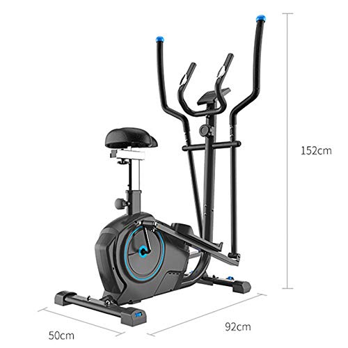 Elíptica de la Bici de Ejercicio Entrenador Elíptico con Monitor LCD Máquina De Entrenamiento De Fitness For Oficina En Casa (Color : Negro, tamaño : 50x92x152cm)