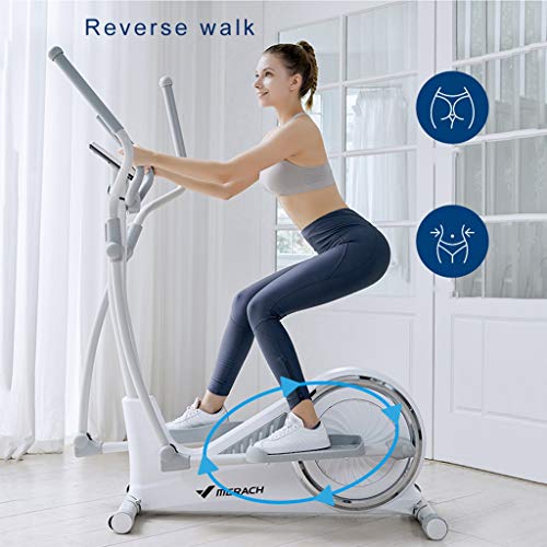 Elípticas Máquina Plegable Caminante Espacial casero Pequeña Gimnasio Control magnético eléctrico de 32 velocidades Peso máximo 150 kg (Color : Blanco, Size : 120 * 62 * 158cm)