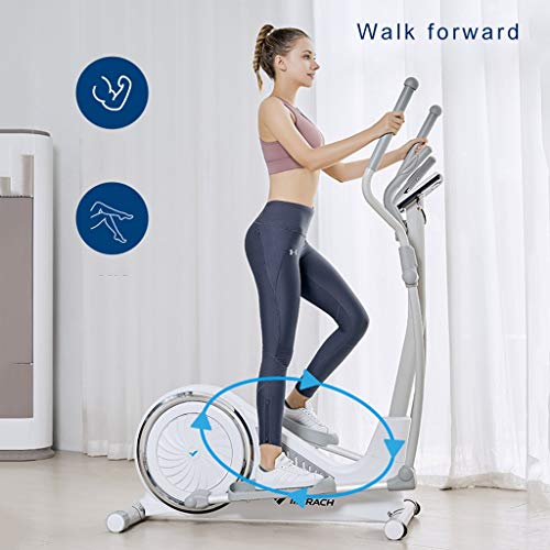 Elípticas Máquina Plegable Caminante Espacial casero Pequeña Gimnasio Control magnético eléctrico de 32 velocidades Peso máximo 150 kg (Color : Blanco, Size : 120 * 62 * 158cm)