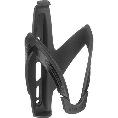 Elite Custom Race - Portabidón de Fibra para Bicicleta, gomilla de elastómero, Color Negro, Talla única