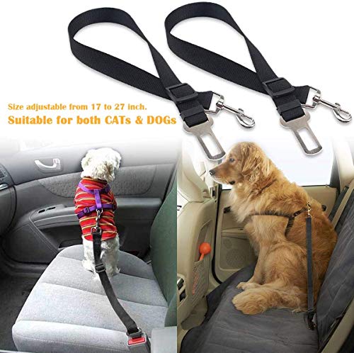 elloLife 2 Cinturón de Seguridad de Coche para Perros, Arnés del Cinturón de Nylon Ajustable Universal para trasportar Mascotas 2pcs/Pack Más Duradero【Versión Mejorada】 elloLife 2 Cinturón de Seguridad de Coche para Perros, Arnés del Cinturón de Nylon Ajustable Universal para trasportar Mascotas 2pcs/Pack Más Duradero【Versión Mejorada】