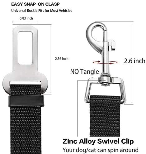 elloLife 2 Cinturón de Seguridad de Coche para Perros, Arnés del Cinturón de Nylon Ajustable Universal para trasportar Mascotas 2pcs/Pack Más Duradero【Versión Mejorada】 elloLife 2 Cinturón de Seguridad de Coche para Perros, Arnés del Cinturón de Nylon Ajustable Universal para trasportar Mascotas 2pcs/Pack Más Duradero【Versión Mejorada】