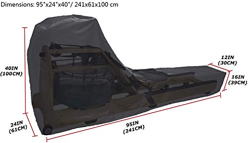ELR Cubierta para máquina de remo, cubierta protectora para equipo de fitness y cubierta de tela impermeable a prueba de polvo para uso en interiores y exteriores ELR Cubierta para máquina de remo, cubierta protectora para equipo de fitness y cubierta de tela impermeable a prueba de polvo para uso en interiores y exteriores