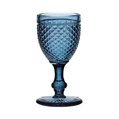 EME Mobiliario Copa de Cristal Tallado Picos en Color Azul Set 6 Unidades EME Mobiliario Copa de Cristal Tallado Picos en Color Azul Set 6 Unidades
