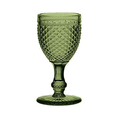 EME Mobiliario Copa de Cristal Tallado Picos en Color Verde Set 6 Unidades EME Mobiliario Copa de Cristal Tallado Picos en Color Verde Set 6 Unidades
