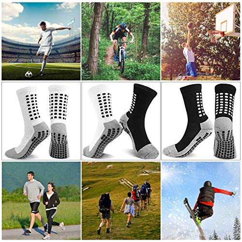 Emooqi Calcetines deportivos antideslizantes, 2 pares de calcetines de fĂștbol para hombre Emooqi Calcetines deportivos antideslizantes, 2 pares de calcetines de fĂștbol para hombre