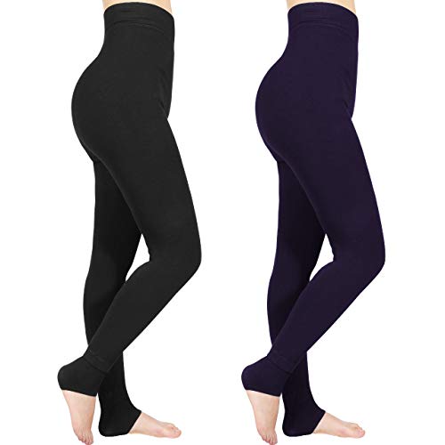 Emooqi Leggings Largas de Invierno para Mujer, Pack de 2 Leggings Cintura Alta, Leggings Térmicos Calientes con Forro Polar, Leggings Pantalones Mallas Elásticos Emooqi Leggings Largas de Invierno para Mujer, Pack de 2 Leggings Cintura Alta, Leggings Térmicos Calientes con Forro Polar, Leggings Pantalones Mallas Elásticos