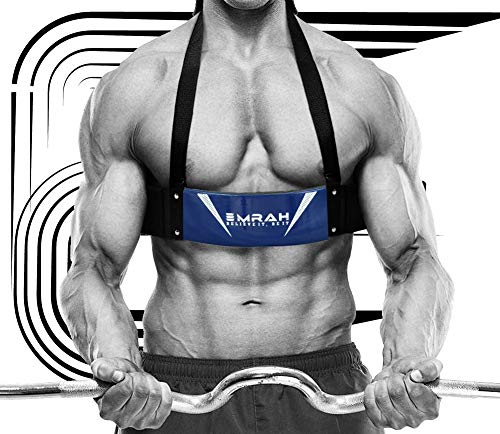 EMRAH Elite Tech Dual Padded| para bíceps de construcción corporal y ganancias de fuerza muscular, aislador de bíceps contorneado y ajustable aislado para rizos y levantamiento de pesas bíceps (azul)