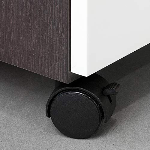 Emuca 2036717 - Lote de 4 ruedas pivotantes negras para mueble , sin frenos, diámetro 30 mm con placa de montaje y rodamiento de bolas