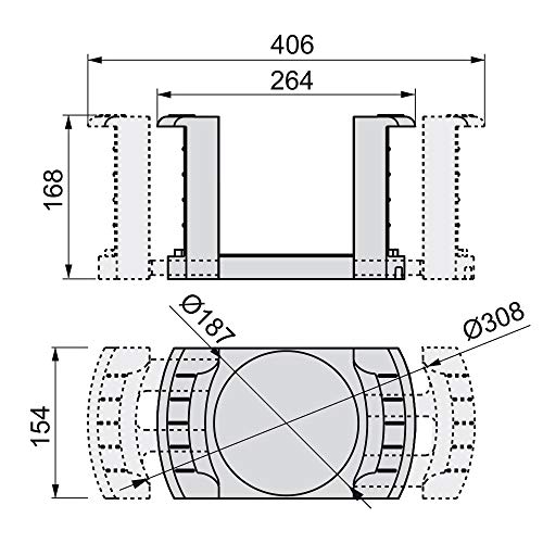 Emuca 8934021 Porta-platos regulable/extensible para platos de diámetro 187mm a 308mm