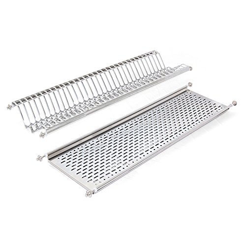 EMUCA - Escurridor de Platos y Vasos de Acero Inoxidable para Muebles de Cocina de Ancho 90 cm