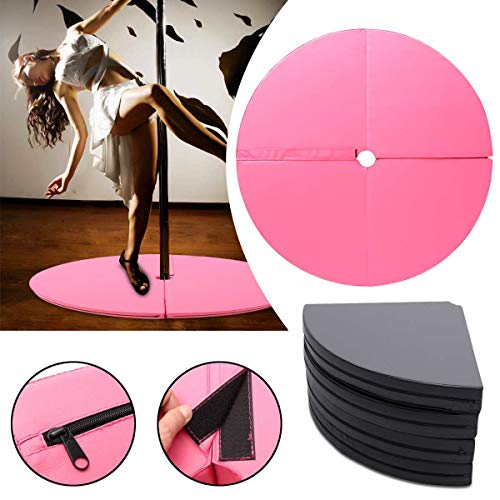 En La Sala De La PU Pole Dance Mat, Antideslizante Yoga De La Aptitud Mats, Redondo Impermeable Espesado Danza Colchoneta De Ejercicio Plegable De Seguridad Gimnasio Mat,Negro