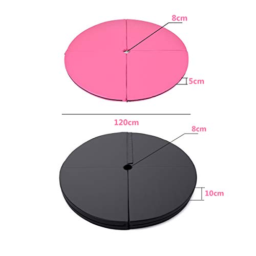 En La Sala De La PU Pole Dance Mat, Antideslizante Yoga De La Aptitud Mats, Redondo Impermeable Espesado Danza Colchoneta De Ejercicio Plegable De Seguridad Gimnasio Mat,Negro