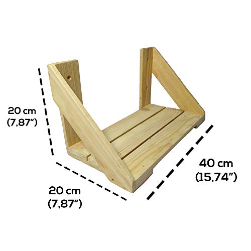 En Maderas - Estantería de Pared, Repisa de Pared, Balda Flotante (40x20x20 cm)