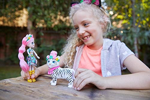 Enchantimals Muñeca Tadley Tiger con mascota Kitty White Tiger y accesorios (Mattel GFN57)