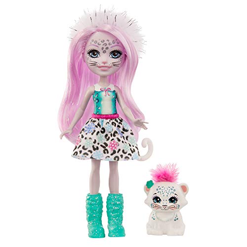 Enchantimals-Sybill Snow Leopard y Flake MuƱeca con Mascota, multicolor (Mattel GJX42) Enchantimals-Sybill Snow Leopard y Flake MuƱeca con Mascota, multicolor (Mattel GJX42)