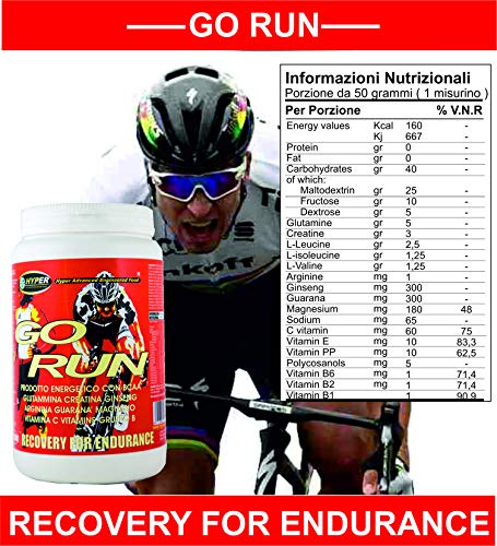 Energético Ciclismo 1000 GR Suplemento con : Aminoácidos de Cadena Ramificada BCAA La Creatina Glutamina Arginina Beta Alanina Ginseng Guarana Policosanoles Magnesio Potasio Sodio Viamine Ideal para Ciclismo Triatlón Correr Marathon