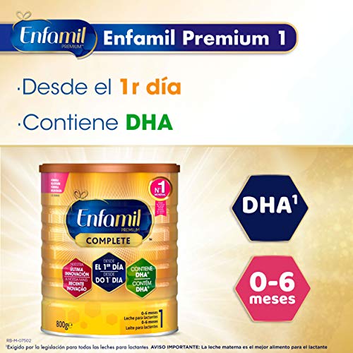 Enfamil Complete 1 - Leche Infantil para Lactantes de 0 a 6 Meses de Edad, Fórmula para Bebés Recién Nacidos - 800 gr