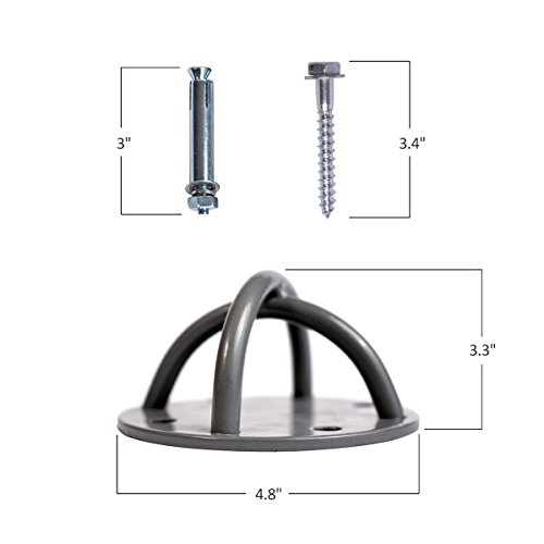 Enganches para el techo de YOGABODY. Sirven Tanto para Interior como exterior. Diseñados Colgar Anillos Olímpicos, Yoga Trapeze, Hamacas o Columpios. En el Pack Vienen 2 Anclajes con Tornillos. Enganches para el techo de YOGABODY. Sirven Tanto para Interior como exterior. Diseñados Colgar Anillos Olímpicos, Yoga Trapeze, Hamacas o Columpios. En el Pack Vienen 2 Anclajes con Tornillos.