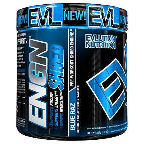 ENGN SHRED de Evlution Nutrition Polvo Quema Grasa Termogénico Para el Pre Entrenamiento, Energía, Pérdida de Peso, 30 Porciones (Mora Azul)